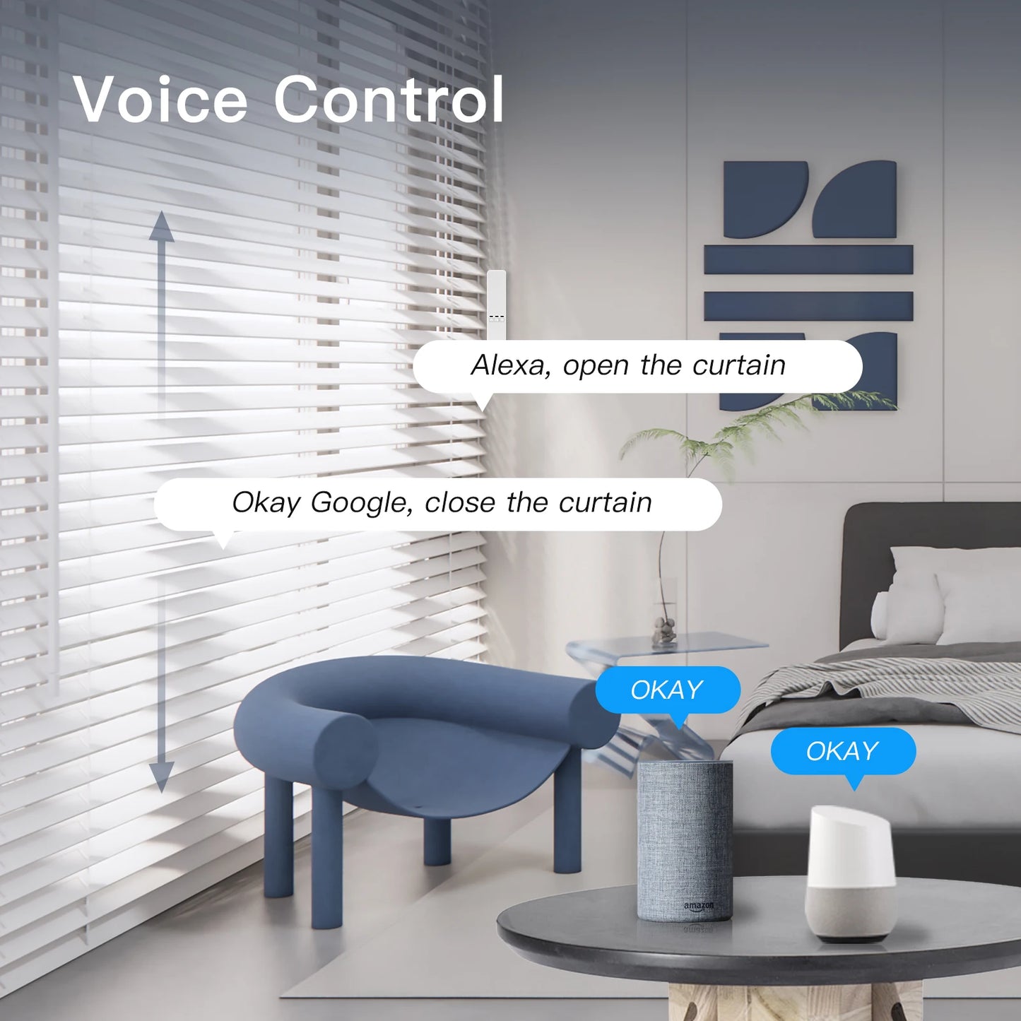MOES Tuya WiFi Smart Motorized Roller Blinds Kit Remote