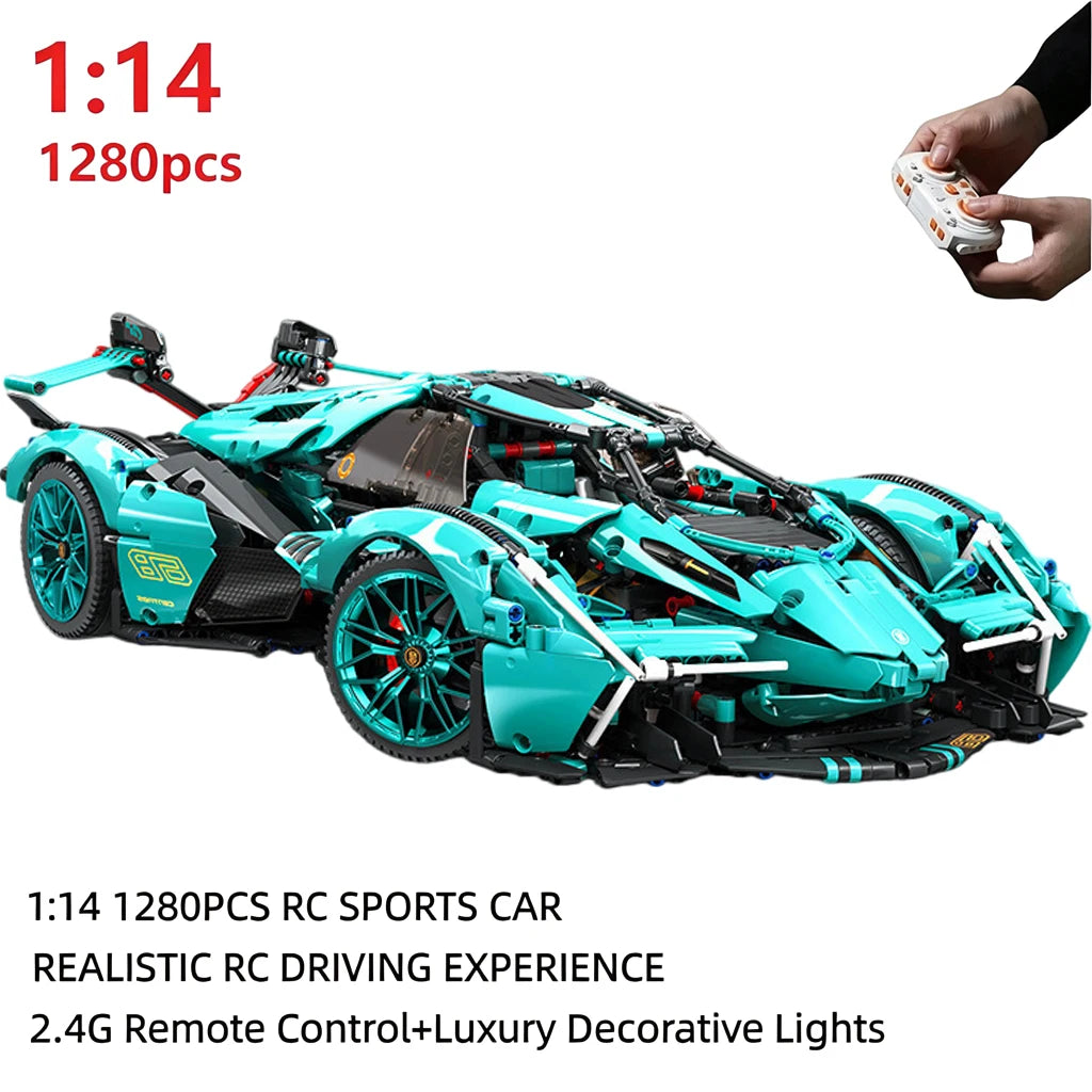 V12 Block Roadster RC Building Block Set Compatible With Lego