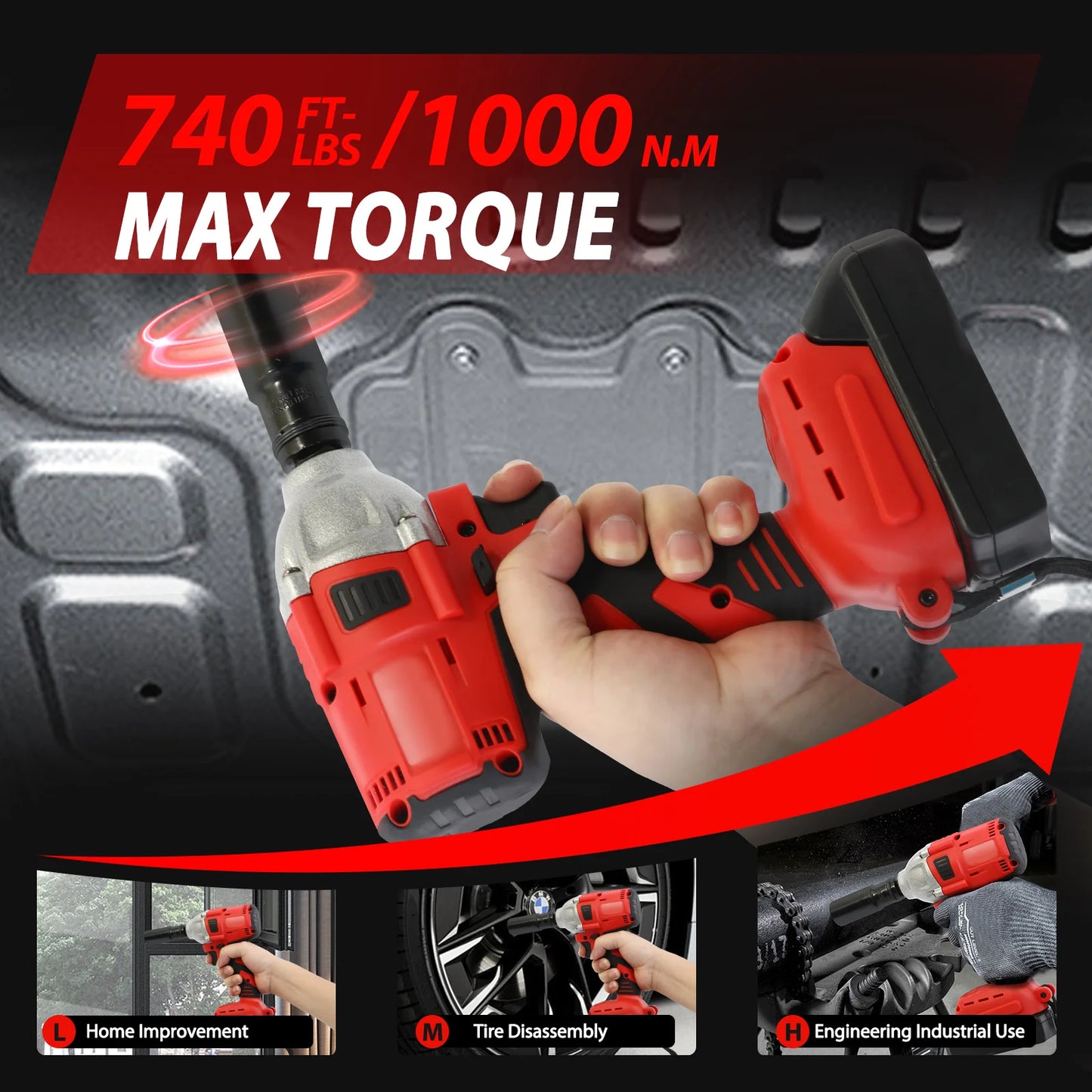 20V Cordless Impact Wrench Set With Brushless Drill Driver