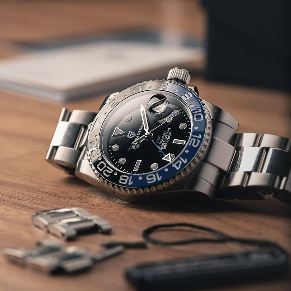PAGANI DESIGN PD-1662 Luxury GMT Automatic Watch Stainless Steel