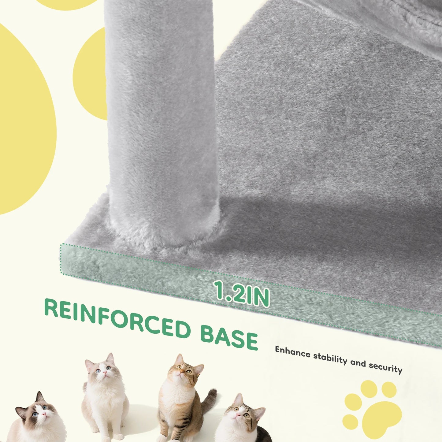 JHK Cat Tree Multi-Cat Climbing Tower Natural Sisal Posts