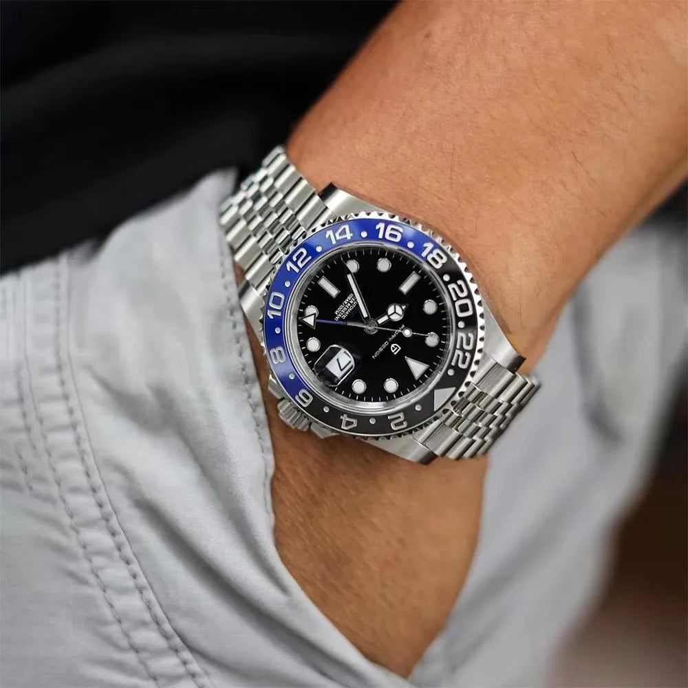 PAGANI DESIGN GMT Stainless Steel Automatic Wristwatch Sapphire Glass