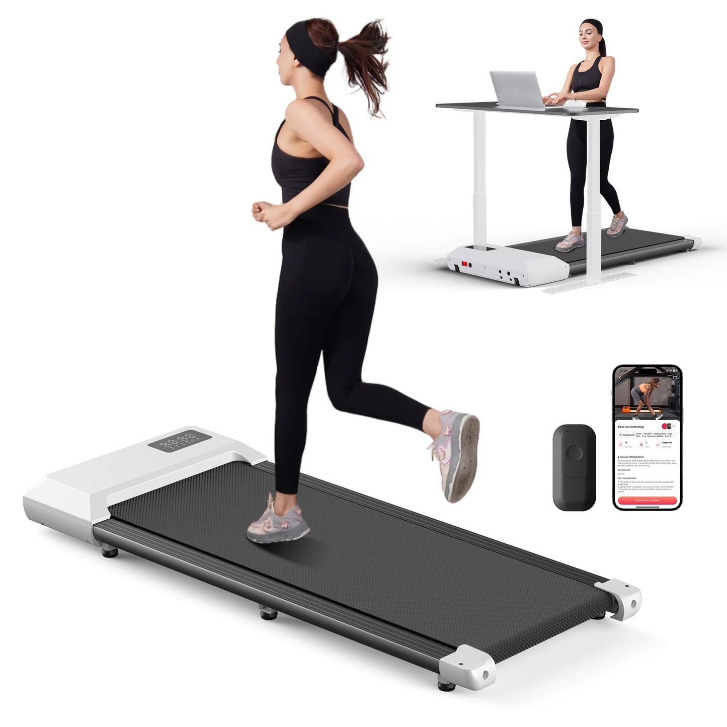 Superun 2.5HP Home Treadmill 2in1 Walking Fitness Machine LCD