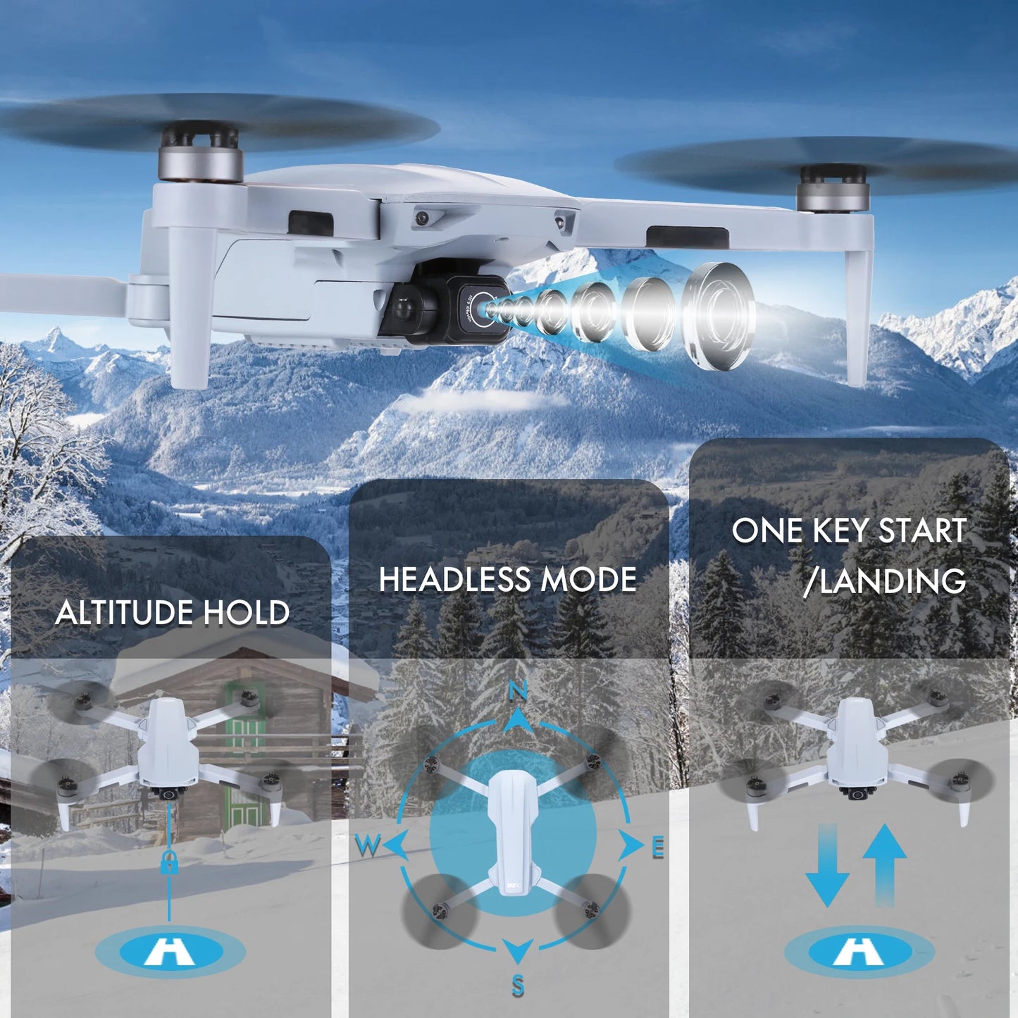 G-Anica 4K Camera Drone With GPS Auto Return For Beginners