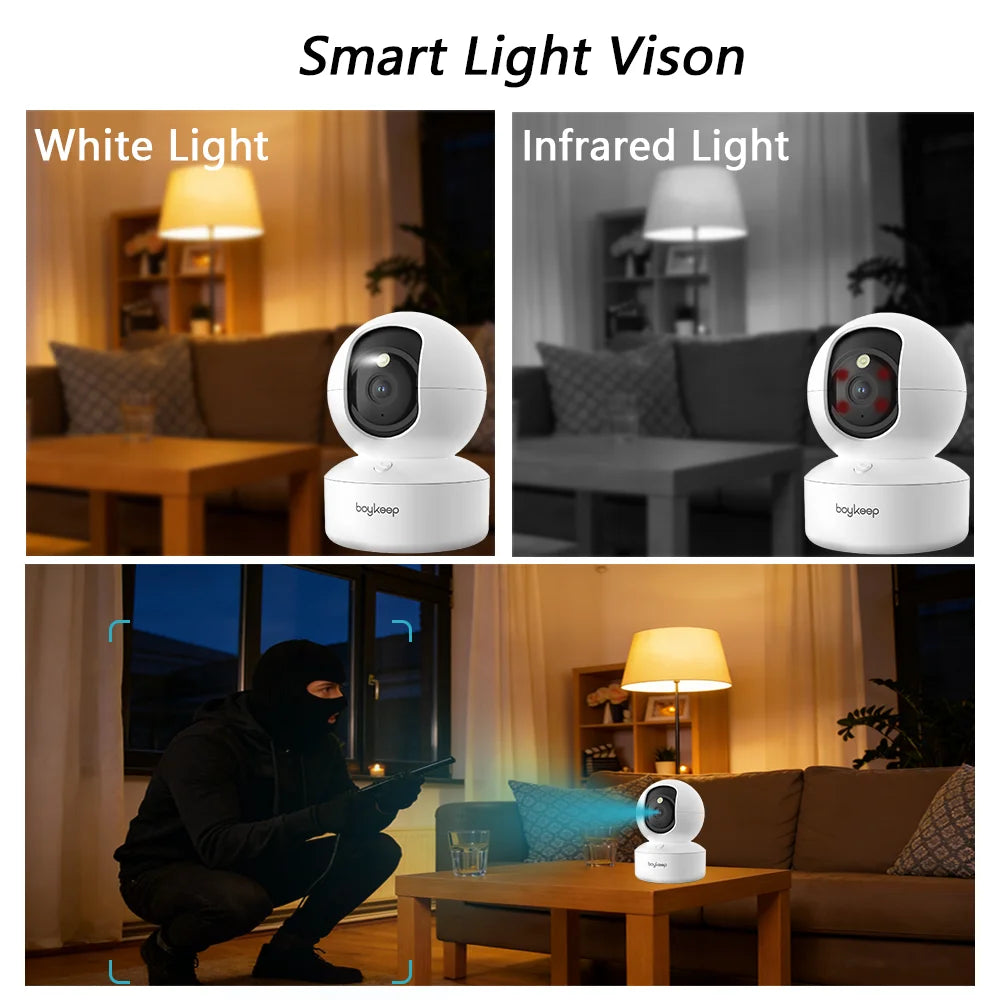 BoyKeep 2K Smart WiFi Security Camera with 360 Degree PTZ