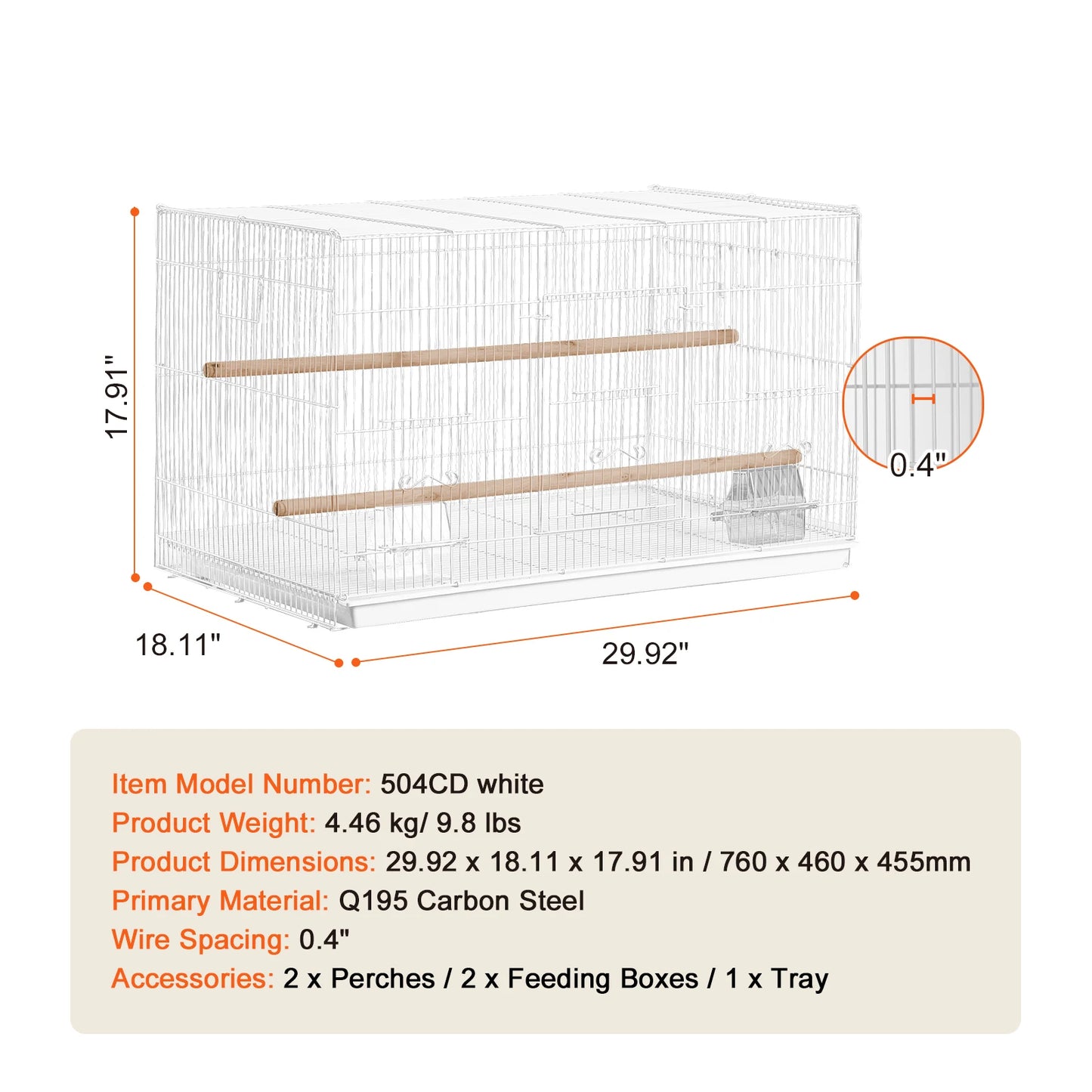 SucceBuy Stackable Divided Flight Bird Cage With Travel Handle Perch