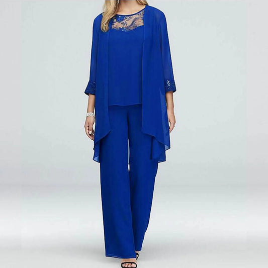 ZOMAXIUJEE Women Cardigan Top and Pants Set Elegant Wedding Outfit