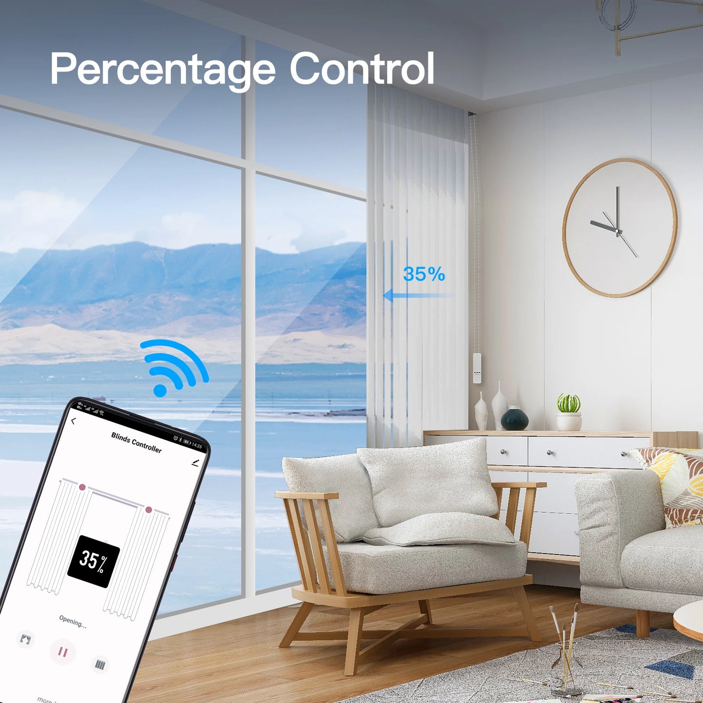 MOES Tuya WiFi Smart Motorized Roller Blinds Kit Remote