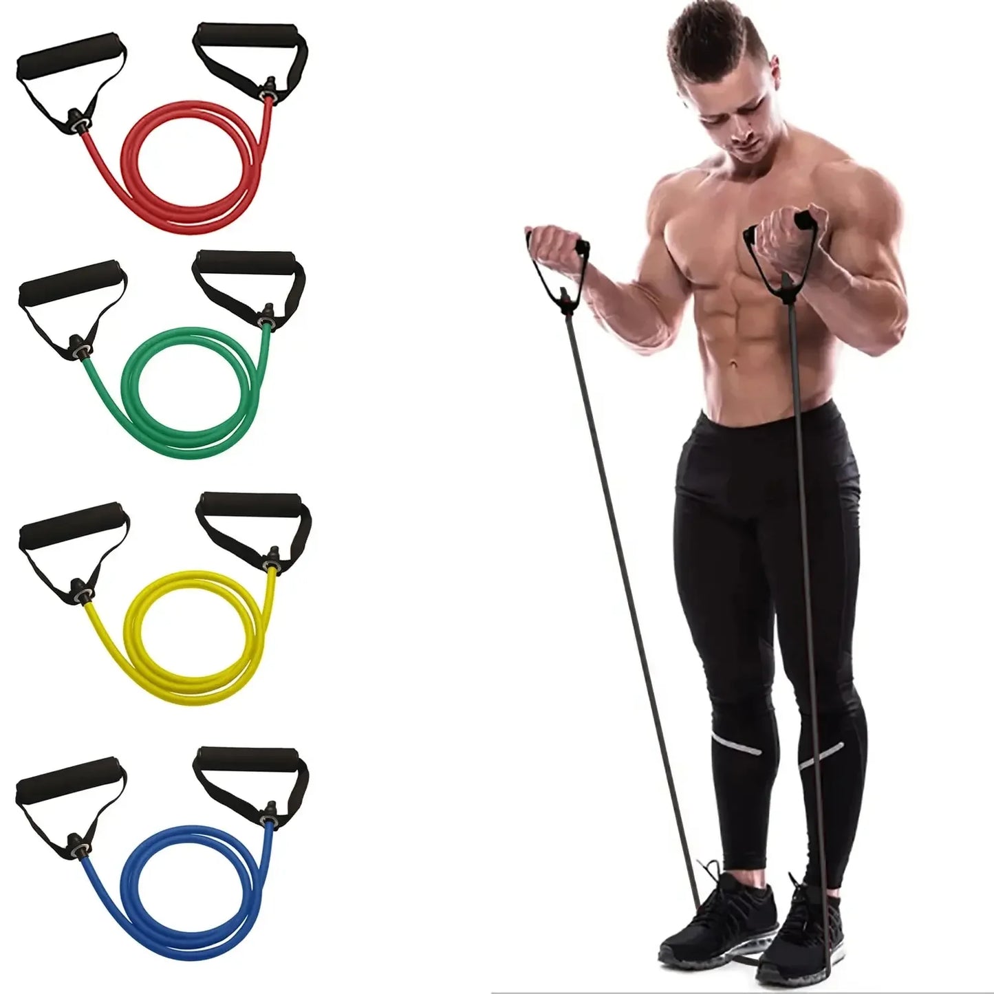 Resistance Bands With Handles for Home Workouts and Strength Training