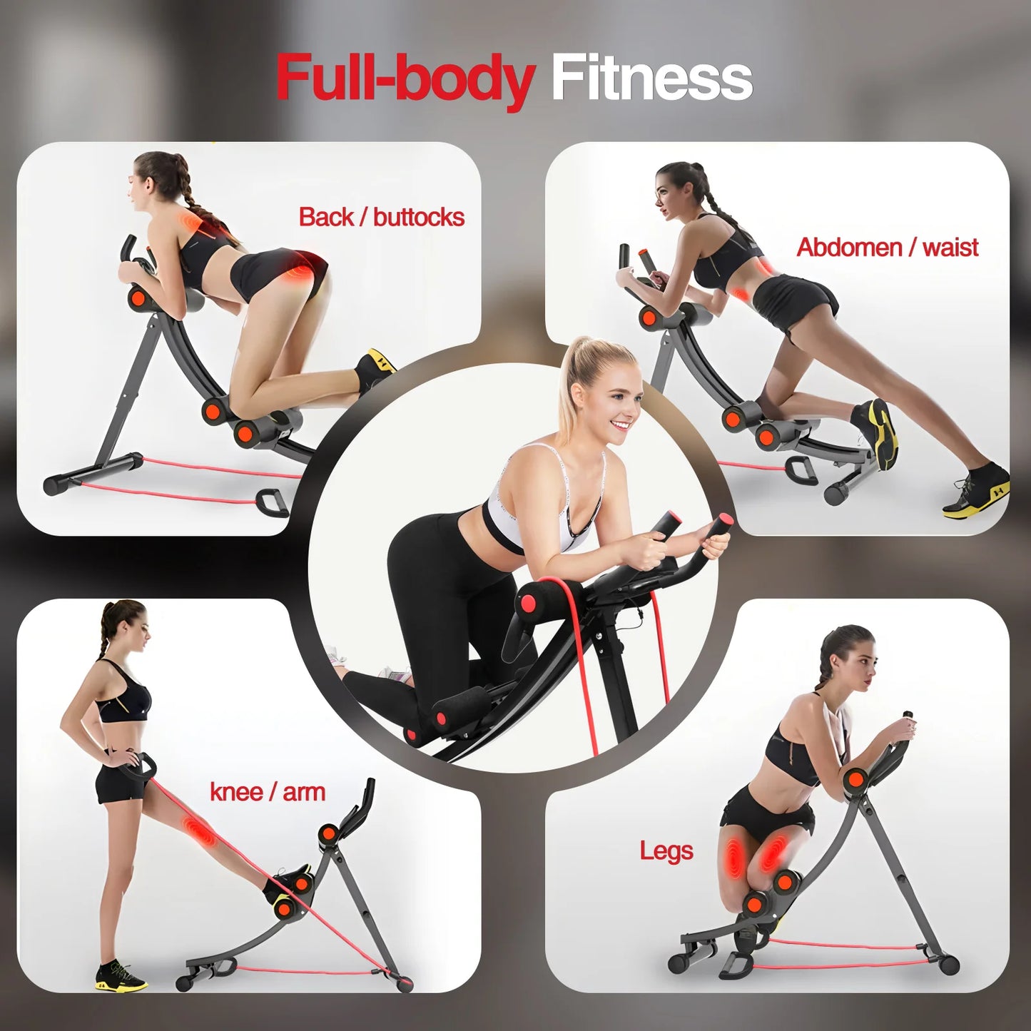 GIKPAL Foldable Ab Machine for Home Gym LCD Display