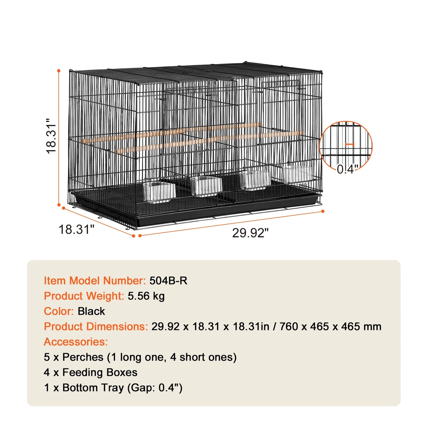 SucceBuy Stackable Divided Flight Bird Cage With Travel Handle Perch