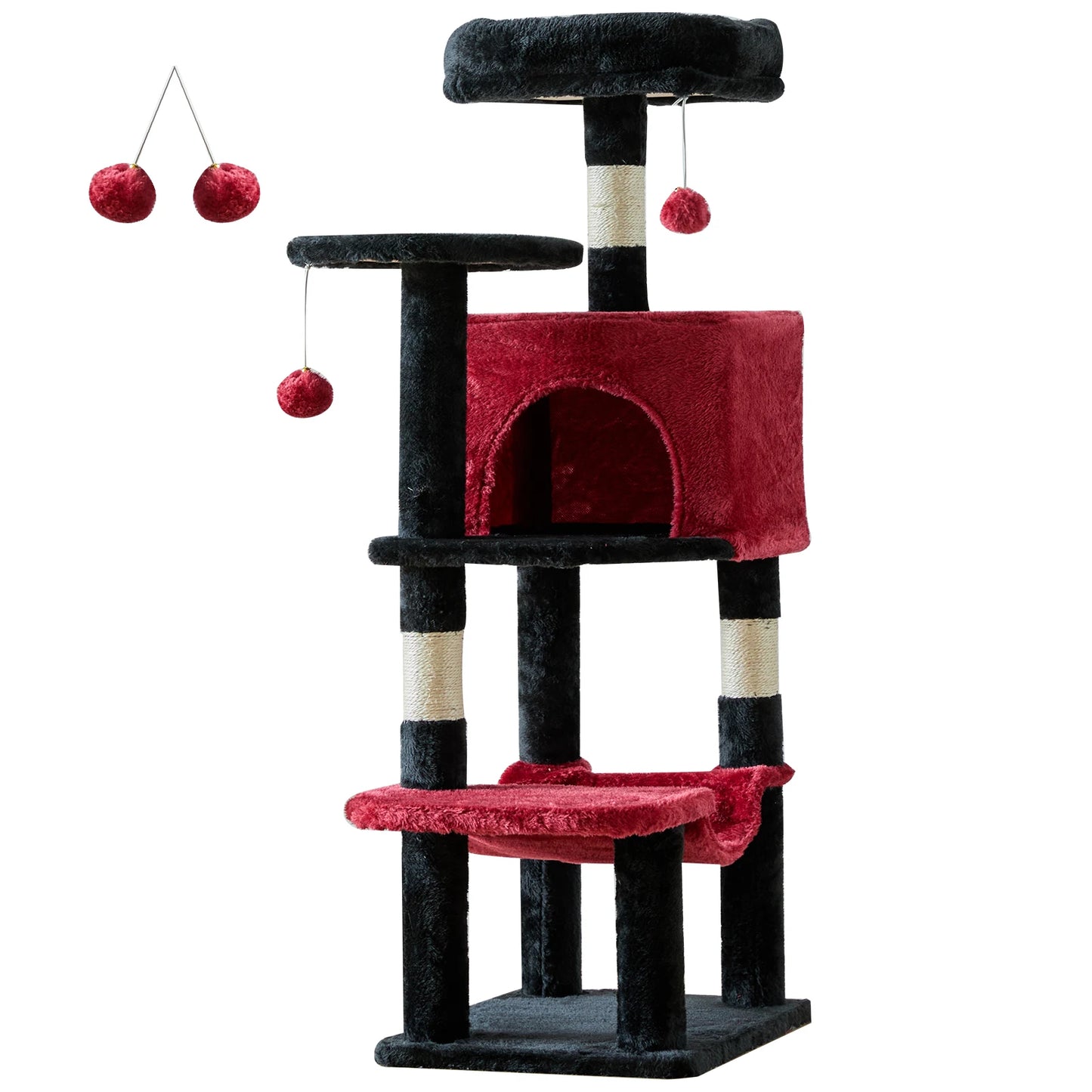 JHK Cat Tree Multi-Cat Climbing Tower Natural Sisal Posts