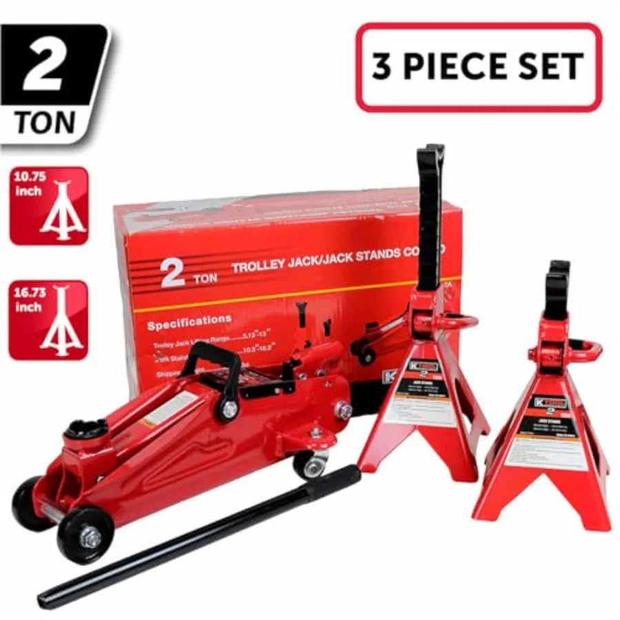 SHXI 2 Ton Automotive Floor Jack With Jack Stands Professional