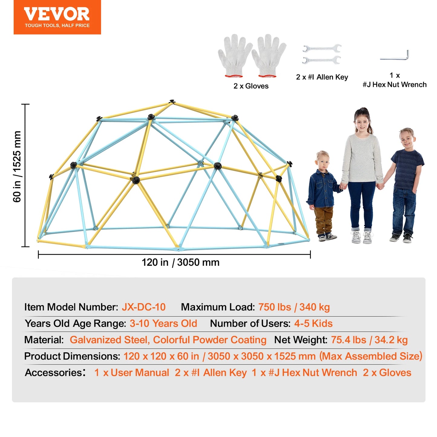 SucceBuy Climbing Dome Geometric Jungle Gym With Swing Hammock