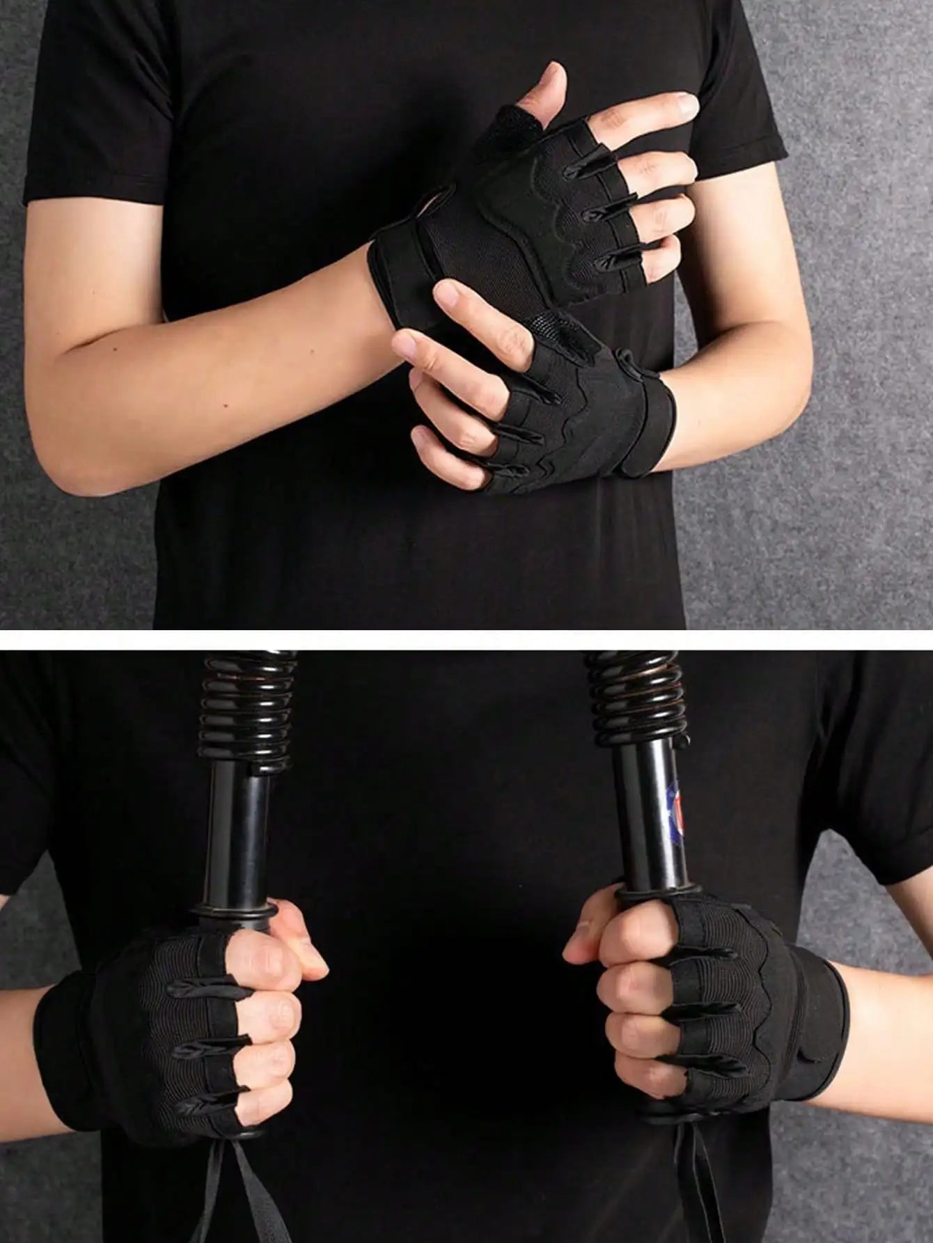 Fingerless Fitness Gloves Non Slip Breathable Shockproof For Gym Cycling