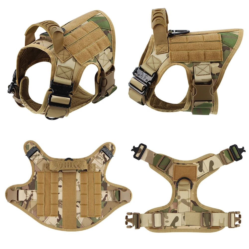 Petravel Military Large Dog Harness Vest Set With Patches