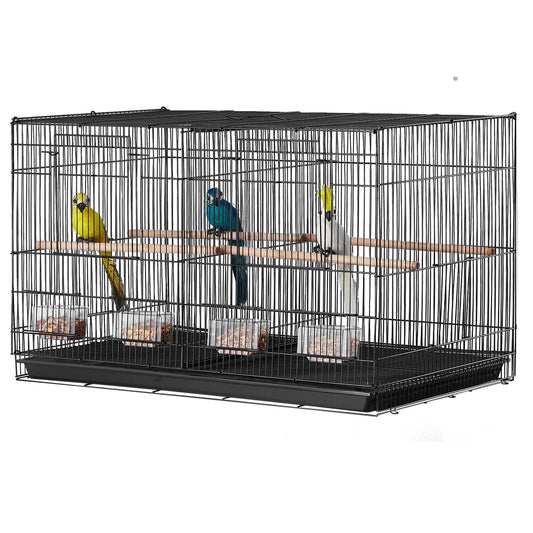 SucceBuy Stackable Divided Flight Bird Cage With Travel Handle Perch