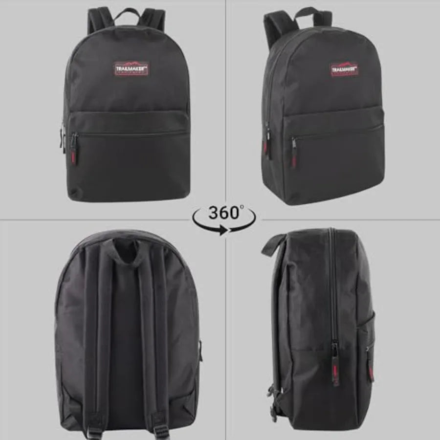 Unisex Nylon School Backpack With Padded Adjustable Straps
