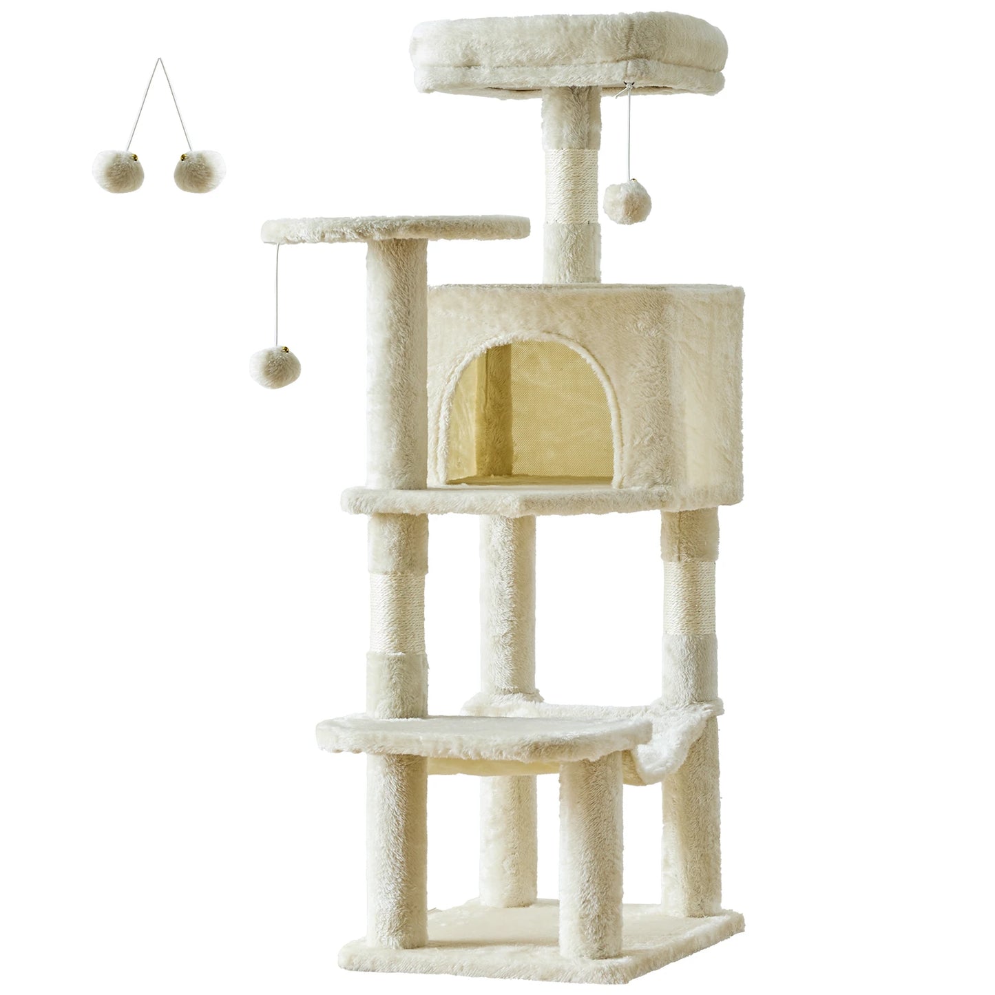 JHK Cat Tree Multi-Cat Climbing Tower Natural Sisal Posts