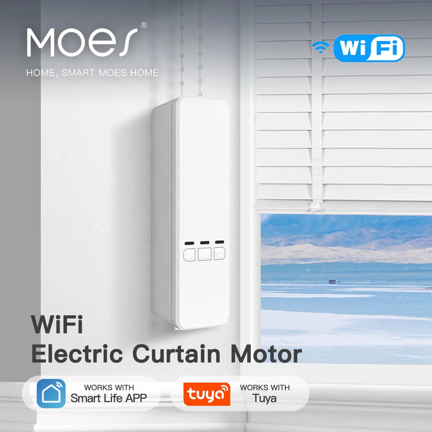 MOES Tuya WiFi Smart Motorized Roller Blinds Kit Remote