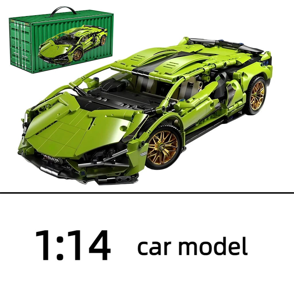 1:14 RC Technic MOC Sports Car Blocks With Built In Motor