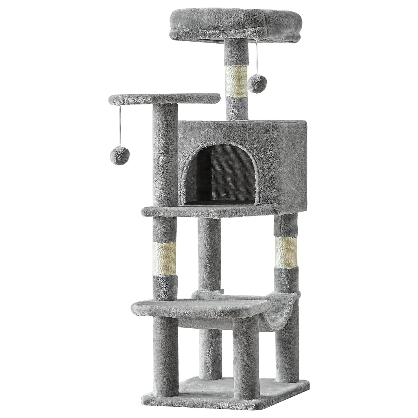 JHK Cat Tree Multi-Cat Climbing Tower Natural Sisal Posts
