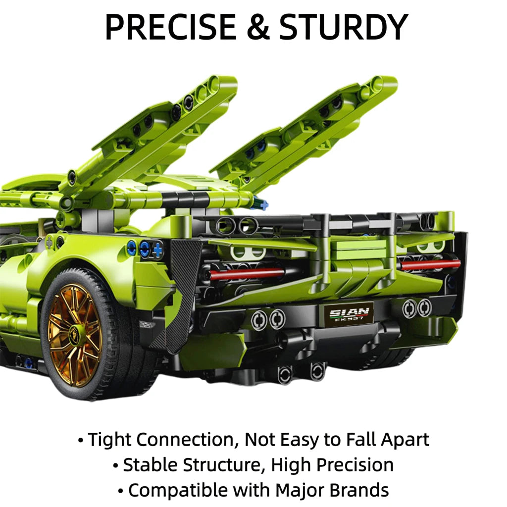 1:14 RC Technic MOC Sports Car Blocks With Built In Motor