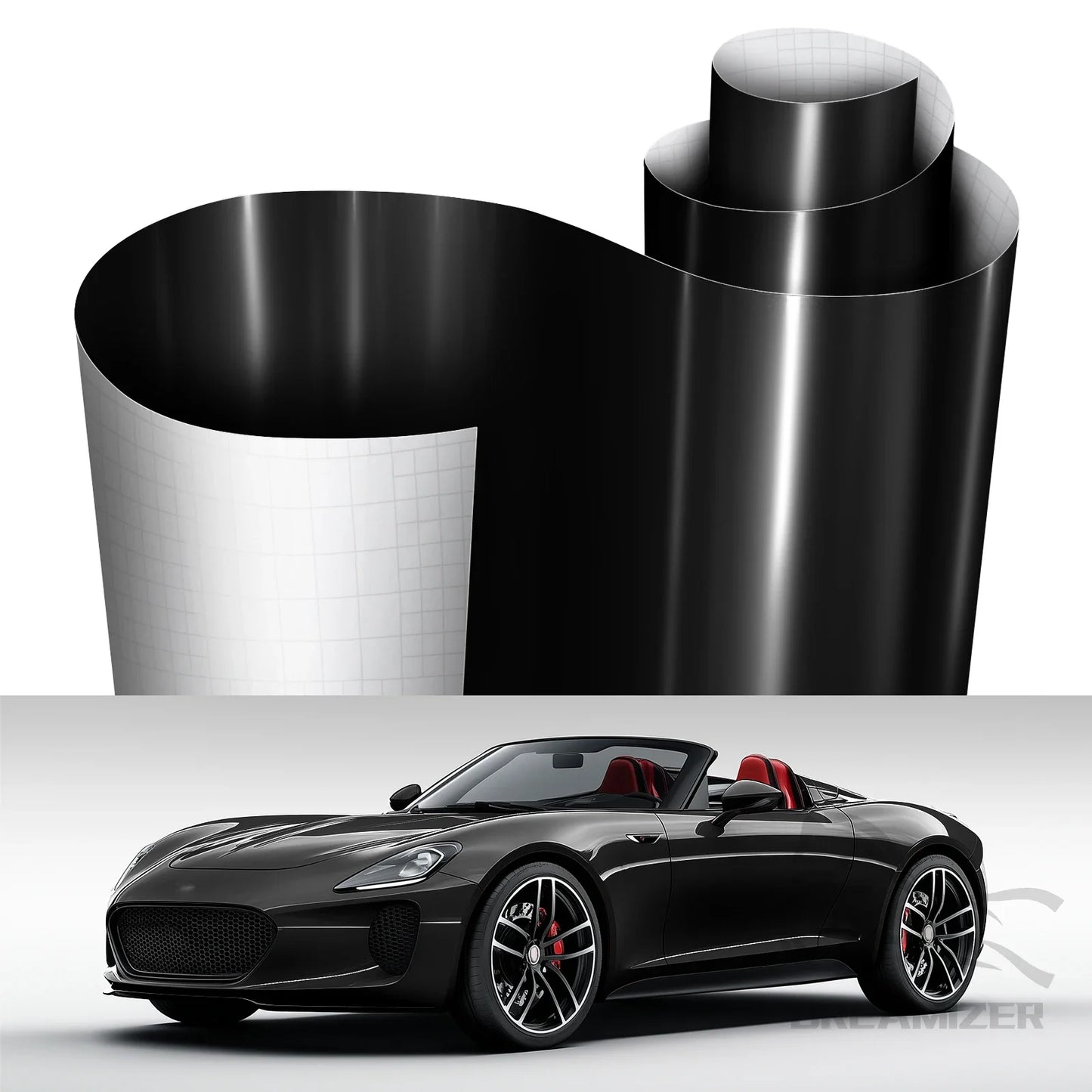 High Gloss Carbon Fiber Car Wrap Vinyl Decal Self Adhesive