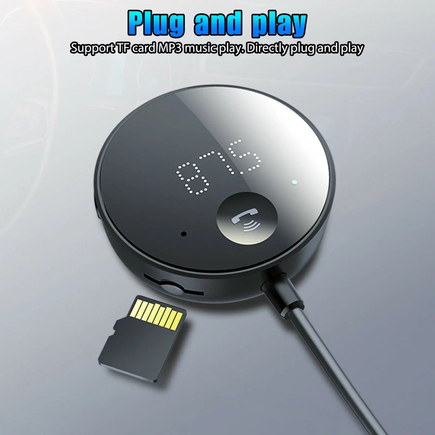 Bluetooth 5.0 Car FM Transmitter With LCD Display Hands Free