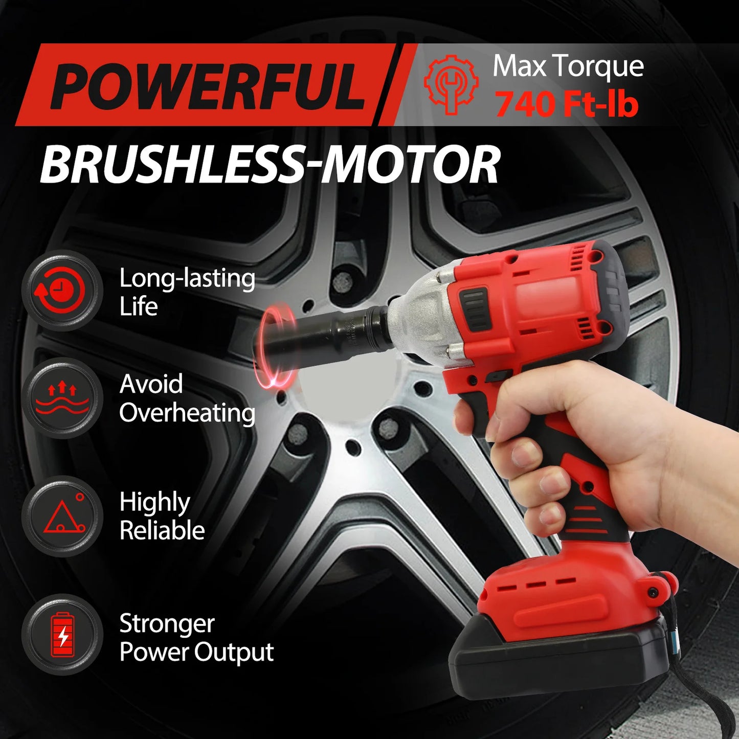 20V Cordless Impact Wrench Set With Brushless Drill Driver